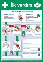 Erste Hilfe Plakat türkisch